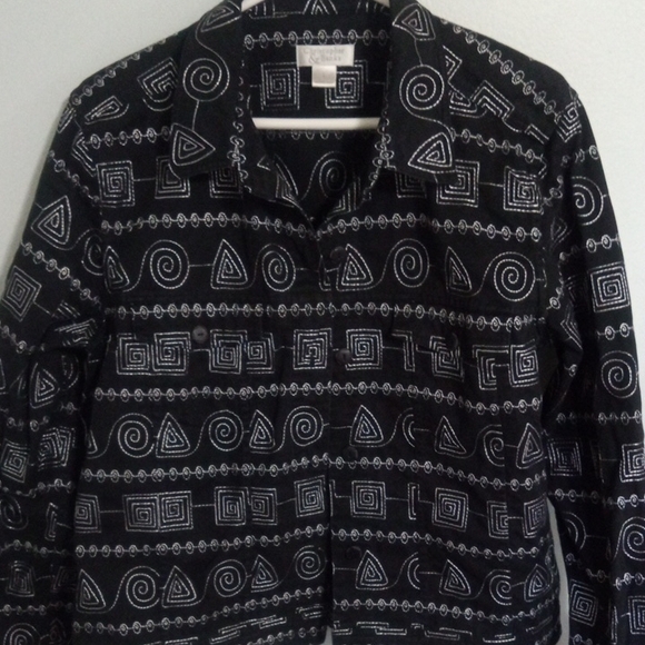 Christopher & Banks Jackets & Blazers - Christopher & Banks Black and White Patterned Blazer